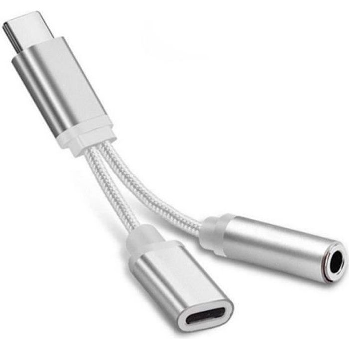 Câble De Charge Double USB C Y - Câble USB Vers Double Jack De