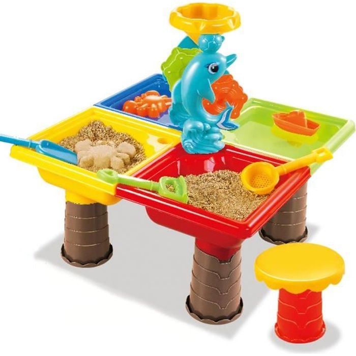 Table De Sable Jeux De Plage Ensemble Bebe Eau Sable Dragage Outils 45 X 46cm Modele 2 Cdiscount Jeux Jouets