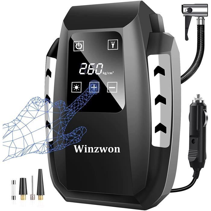 Compresseur D'Air Portatif Sans Fil NWOUIIAY 150PSI 35L/MIN - Mini Pompe Voiture 12V 6000mAh Avec Écran LCD Numérique, Lampe LED Et USB