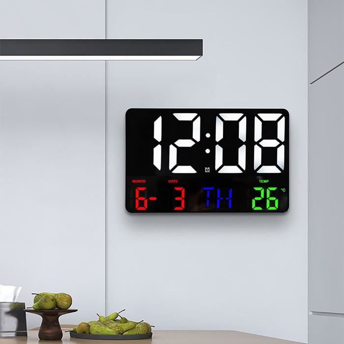 Horloge Murale Numérique Salle De Bain - Avec Température, Humidité, Alarme Et Compte à Rebours