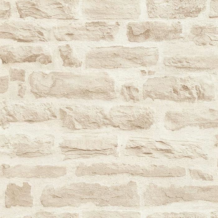 = 5,33 m² Rouleau 10,05 x 0,53 m Papier peint intissé brique pierre imitation Tapisserie bureau 355803 35580-3 A.S Beige/crème Création Best of Wood`n Stone 2nd Edition 