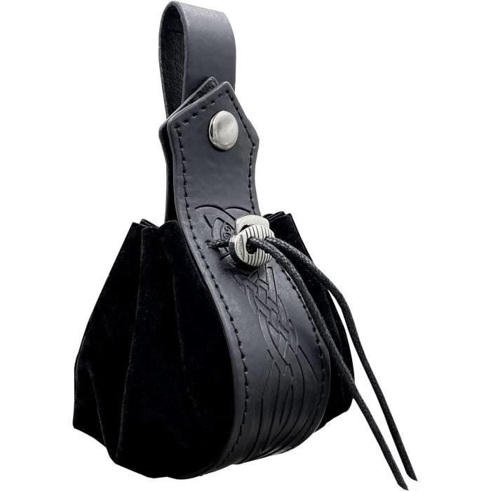 HUANIZI Sac à dés en cuir avec cordon de serrage pour DND-Dices, porte- monnaie, bijoux, jeux de rôle, accessoires de jeu, petite pochette à cordon, bleu