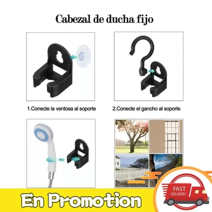 Douche Portable à Batterie Rechargeable - Idéale Camping, Randonnée, Voyage, Extérieur - Puissante 2,5 L/min - Luoov