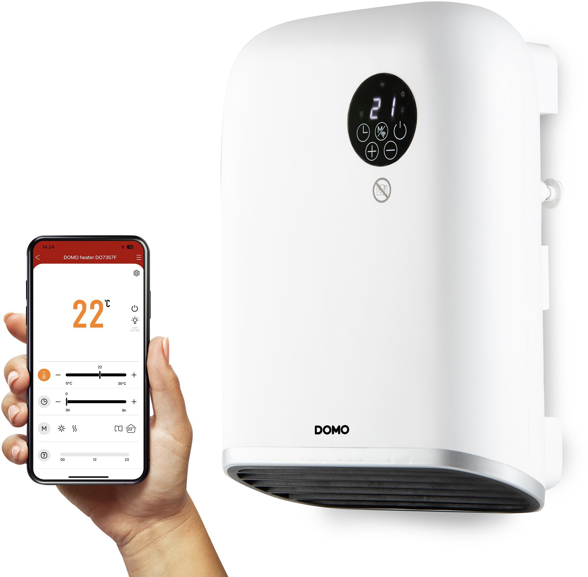 Chauffage pour salle de bain 2000 W Domo DO7357F Wifi — free download