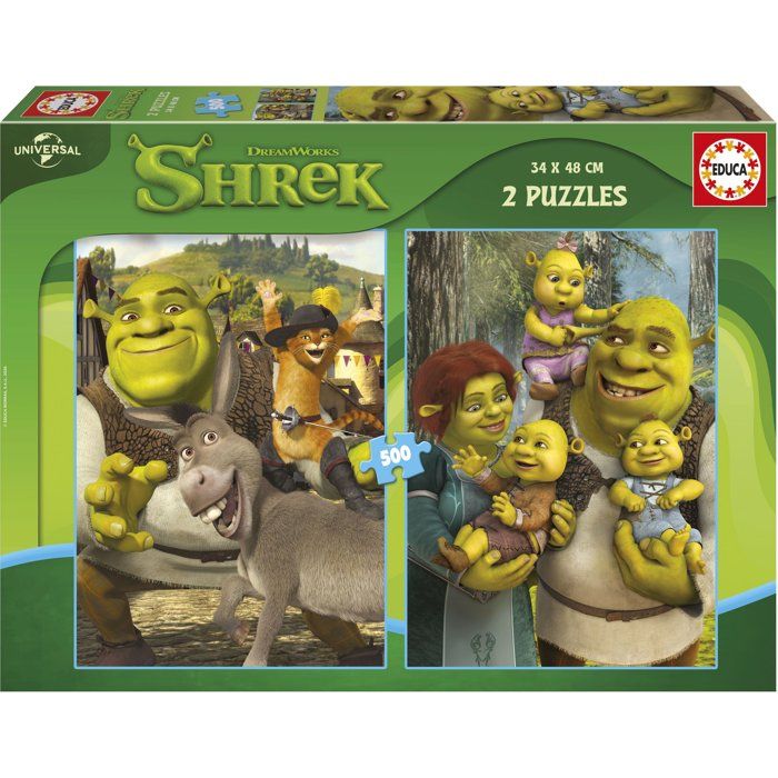 Puzzle adulte - EDUCA - Shrek - 2 x 500 pièces - DreamWorks - Universal