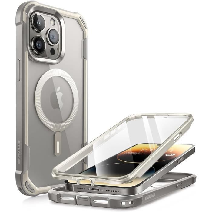 Coque Flip Intégrale Dorée Pour IPhone 17 Pro Max - Série Ares Avec Support - Marque I-Blason - Neuve