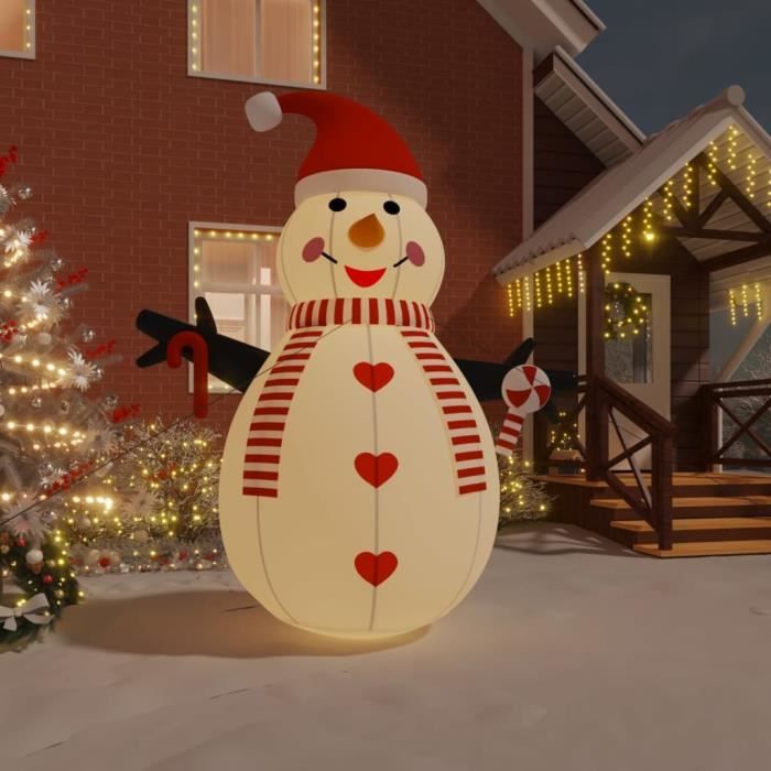 Bonhomme De Neige Géant Gonflable 6 Mètres - Avec éclairage LED, Auto-gonflage, Décoration Noël Extérieur