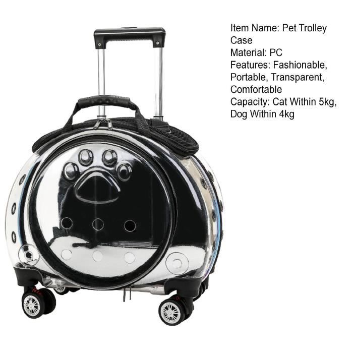 Meilleurs prix pour Sac à dos pliable et sac de transport à roulettes pour chien et chat - FLASIDU - 2 en 1 - Noir - Trolley chariot