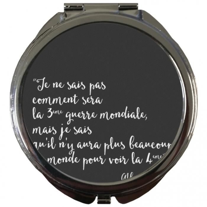Miroir De Poche Rond Citation D Albert Einstein Cdiscount Au Quotidien