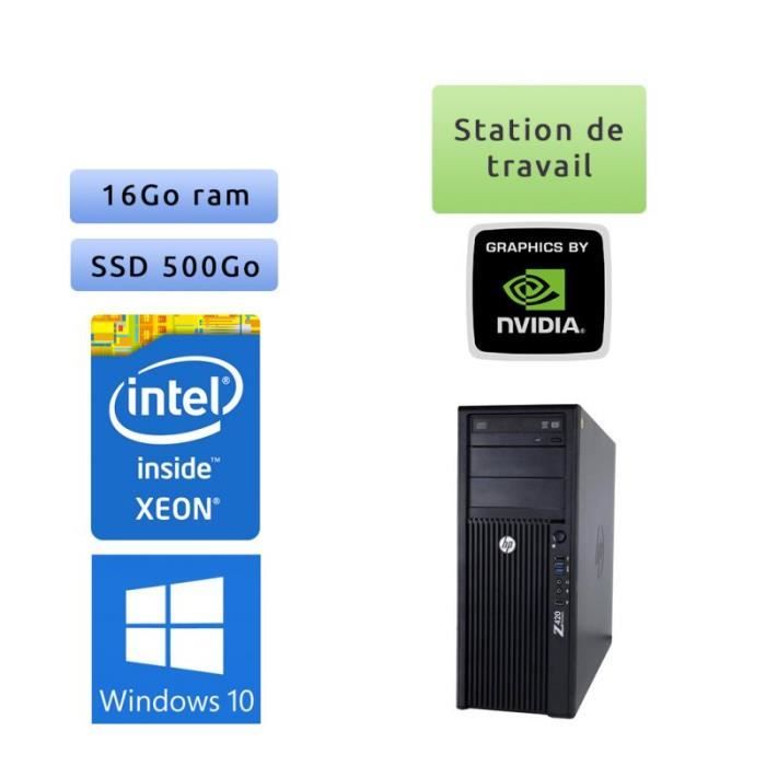 HP Workstation Z420 - Windows 10 - E5-1650 v2 16Go 500Go SSD - K4000 - Ordinateur Tour Workstation PC Reconditionné - Hewlett-Packard reconditionné disponible sur Cdiscount Seconde Vie