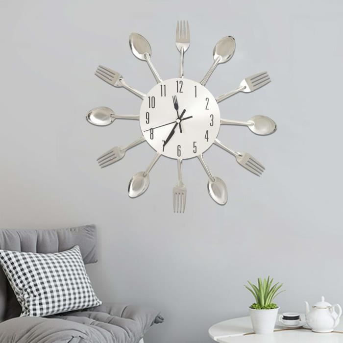 30cm x 30 " 7-11" blanc Horloge murale acrylique moderne avec aiguilles en métal