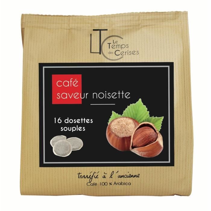 LOT DE 6 - LE TEMPS DES CERISES - saveur Noisette Café dosettes Compatibles Senseo - boite de 16 dosettes