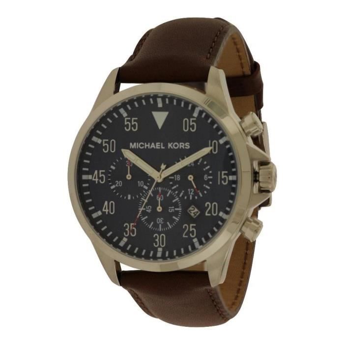 MICHAEL KORS Montre -  - MK8362 - Chronographe - Cuir Marron - Date - Homme 