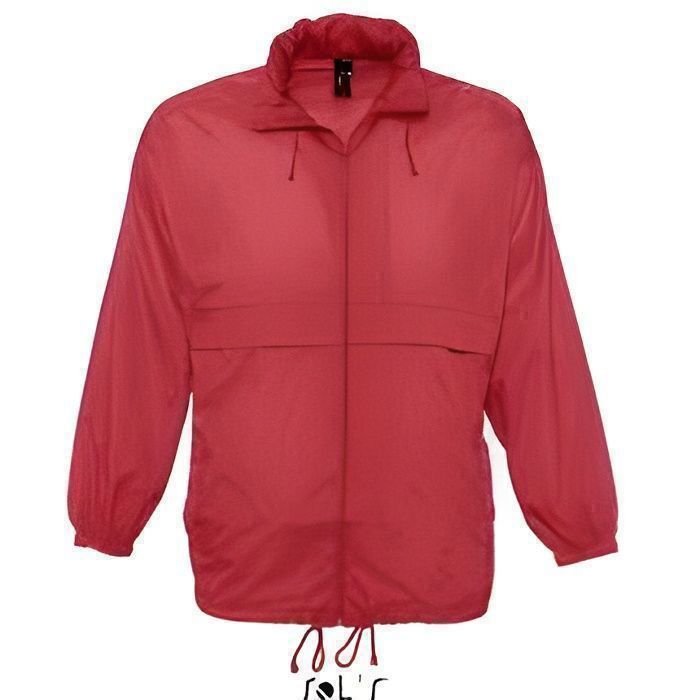 Veste coupe-vent imperm?�able - SOL'S - 32000 - Rouge - Unisexe - Nylon 210T Rouge - Cdiscount 