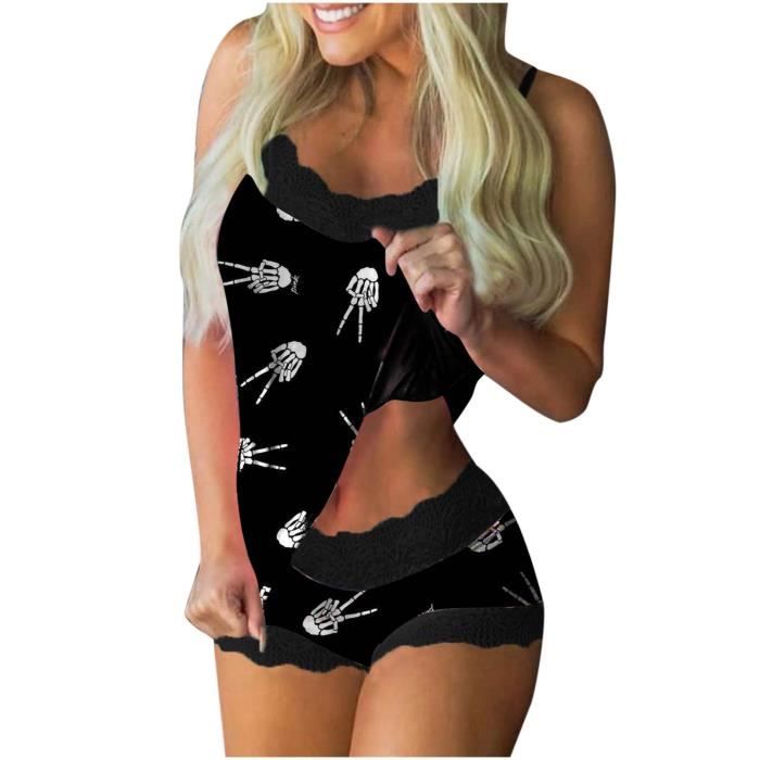 Pyjama Halloween Fille 2-13 Ans - Ensemble 2 Pièces Manches Courtes, Imprimé Citrouille Chauve-Souris