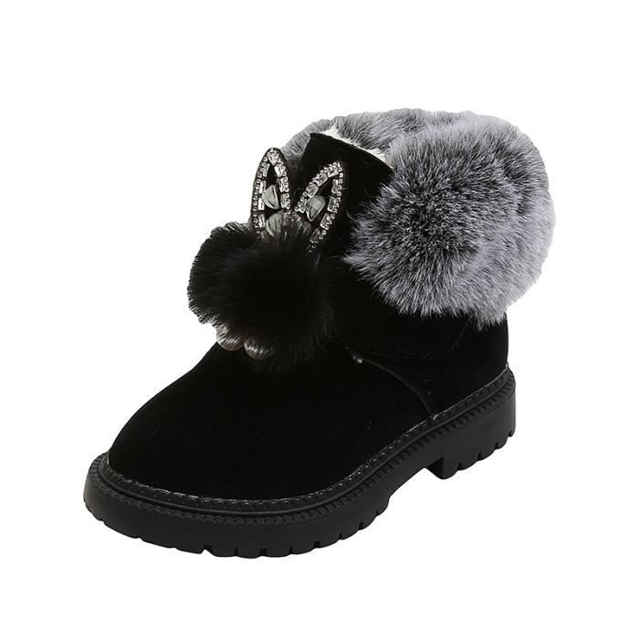 Bottes de Neige Enfant Fille - Antidérapant - Noir - Souple - Fourrure  Doublé Noir - Cdiscount Chaussures