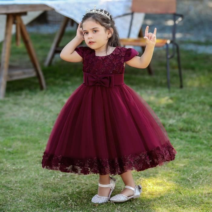 Robe de princesse pour bébé fille, tenue de fête d'anniversaire de 1