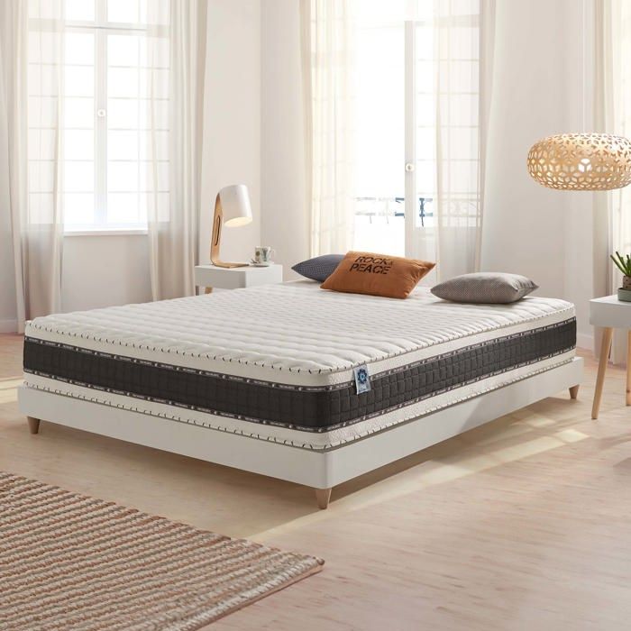 Matelas NATURALEX MAJESTIC 160x200 - Système Blue Latex HR - MemoSoft - Haute résilience - Thermo régulé