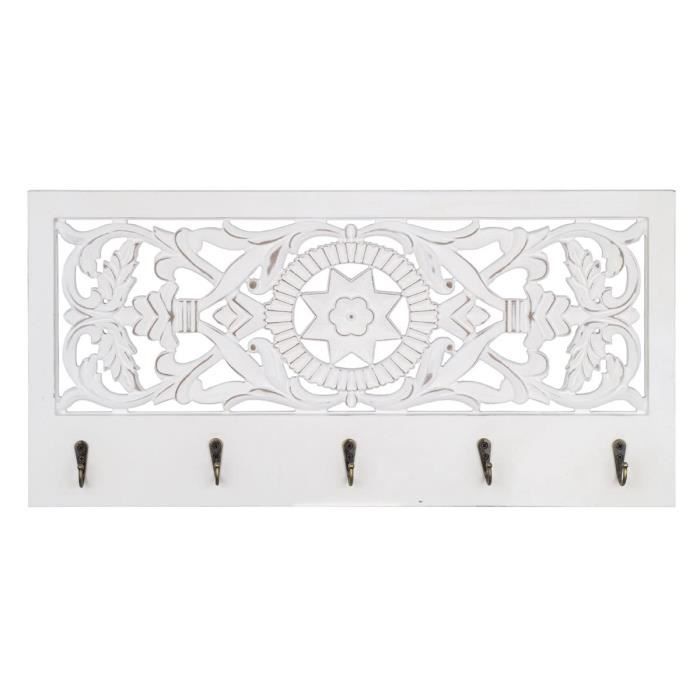 Porte-manteau Mural Avec 5 Supports En Bois VERA