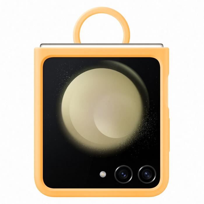 Coque et étui téléphone mobile Samsung Coque silicone avec anneau Z Flip 5 Abricot