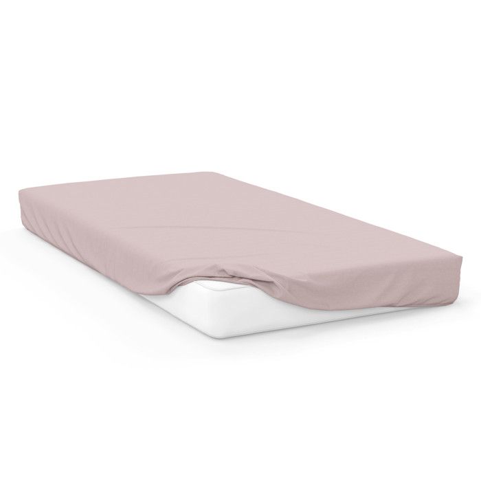 Drap housse en coton 57 fils 60x120 cm BEBE vieux rose par Soleil dOcre