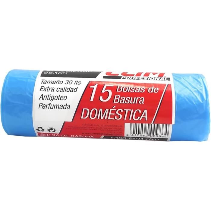 15 Sacs Poubelle Parfumés 30L - Odeur Fraise Framboise, Rose, Extra Résistants