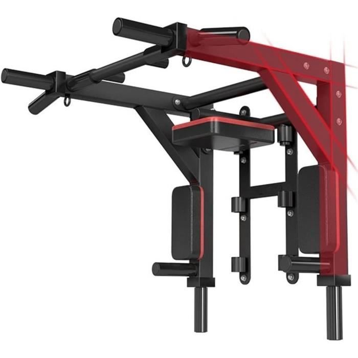 Barre De Traction Murale Multifonction HAKENO - Kit Sangles Suspension 200kg Pour Musculation Maison