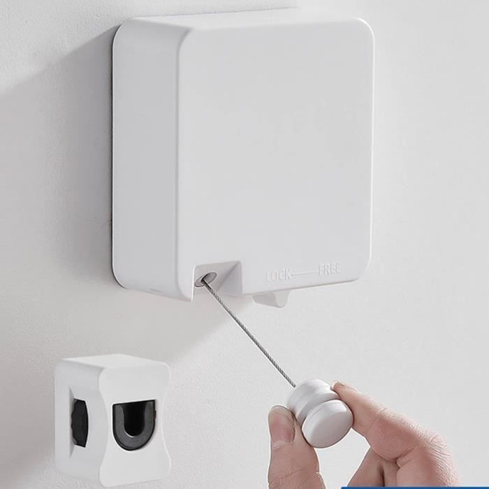 Étendoir à Linge Rétractable En Acier Inoxydable Robuste Avec Fixation