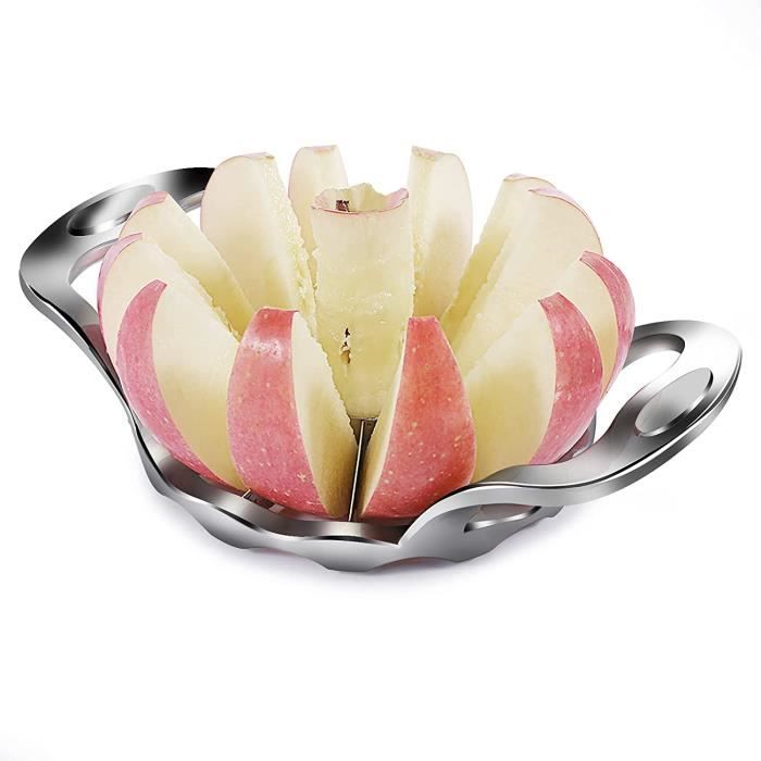 Coupe-Pomme 12 Lames En Acier Inox - Parfait Pour Pommes, Poires Et Légumes Ronds - Facile à Nettoyer