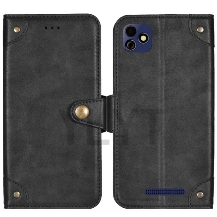 Housse Flip 360° Pour Archos Access 45 4G - Coque De Protection Complète - Noire