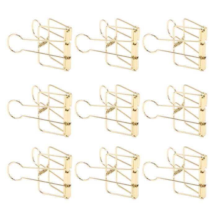 Pinces à Reliure, Pinces Stationnaires En Papier, Pinces Bouledogue En Métal, 10 Pinces Bouledogue En Métal/pinces à Charnière Longue Queue En Acier Inoxydable, Différentes Tailles De Pinces à Reliure