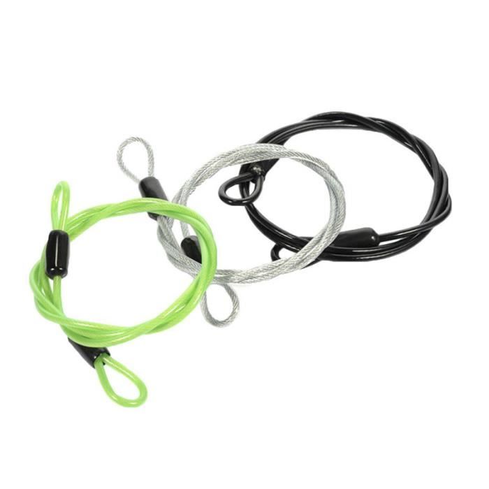 Antivol à chaîne, câble de sécurité en acier pour vélo, câble en acier tressé de 1,2 m avec Antivol à chaîne, câble de sécurité en acier pour vélo, câble en acier tressé de 1,2 m avec