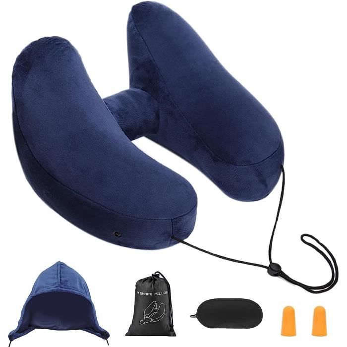 Oreiller De Voyage Gonflable Pour Le Cou, Velours DouxOreiller Cervical Ergonomique, Gonflable