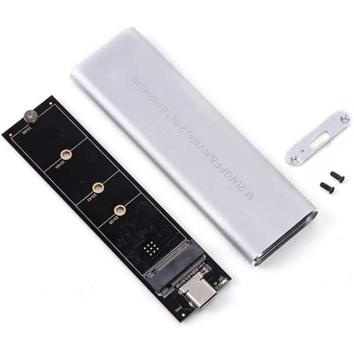 Boîtier SSD NVMe Externe USB-C 10Gbps - Compatible M.2 2230/2242/2260/2280 - Dissipation Thermique Optimisée