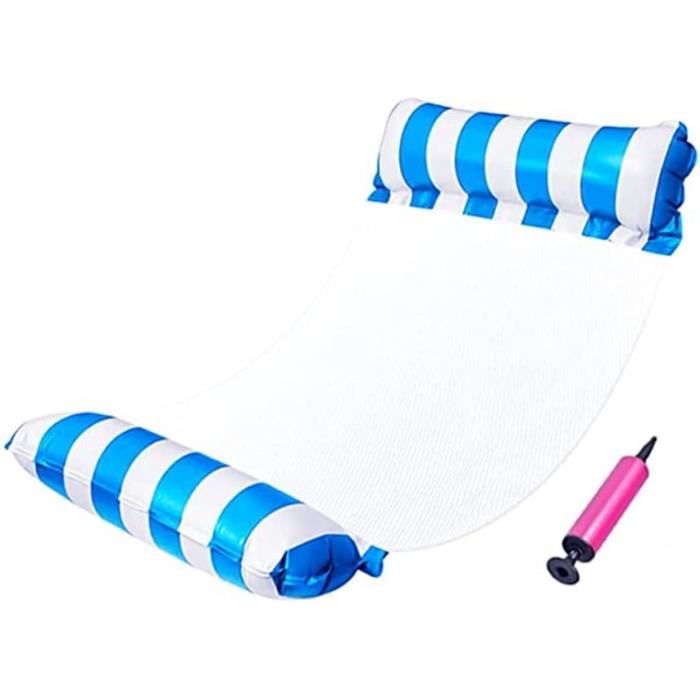 FindUWill Pool Floats – Lot de 2 chaises de piscine surdimensionnées, chaises longues de piscine gonflables avec tasse, support de téléphone, dossier, repose-pieds (bleu et rouge