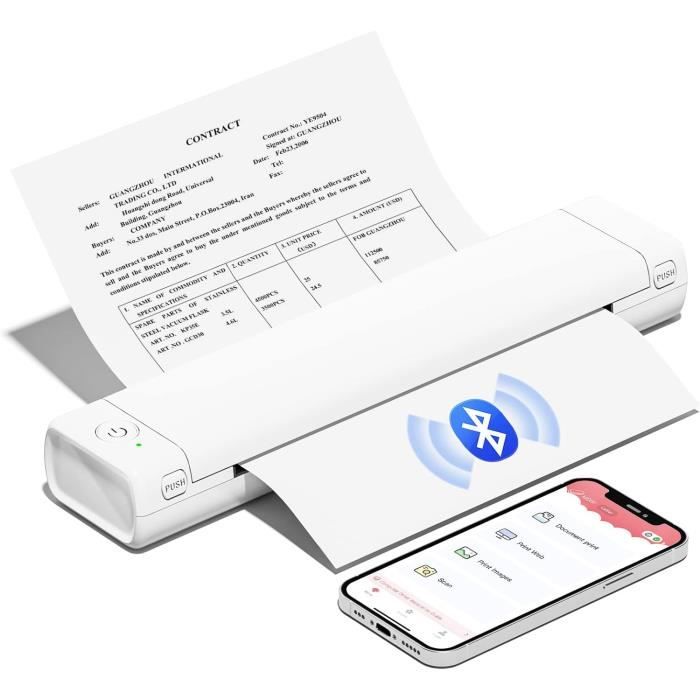 Imprimante Thermique Portable COLORWING M08F - Sans Encre, Bluetooth, Parfaite Pour Bureau Et Déplacements