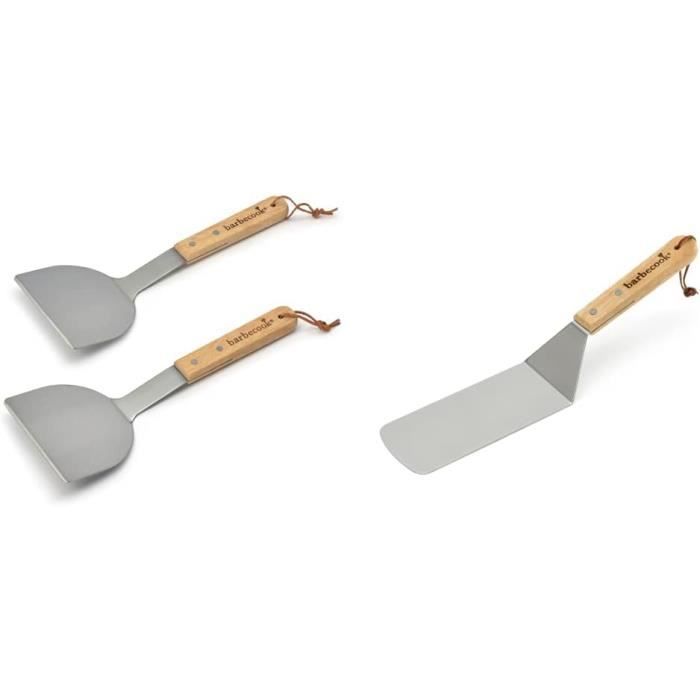 Spatule Plancha Spatule Barbecue 4 En 1 Dzmuero - Acier Inoxydable, Manche En Bois, Avec Décapsuleur, Motif Guitare, Cadeau Pour Grillades