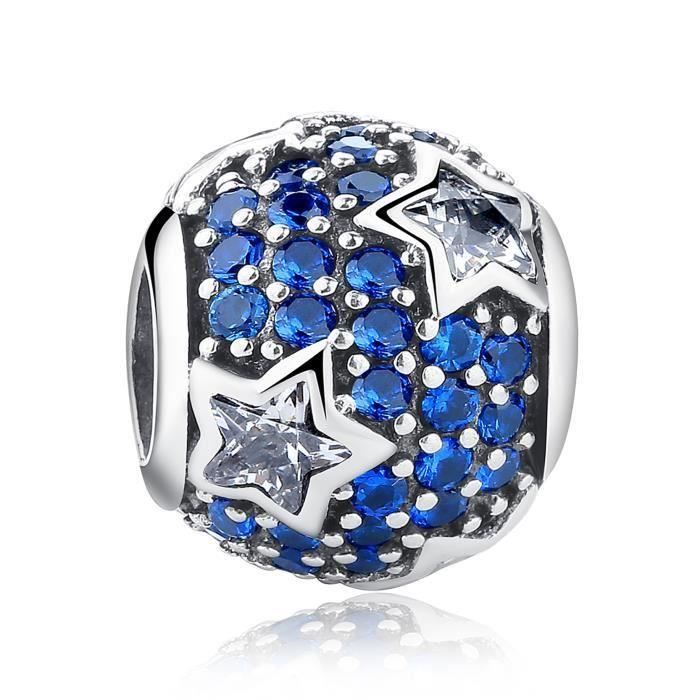Charms Argent 925 CIEL ETOILE BLEU NUIT Charm pour Essence ... Charms Argent 925 CIEL ETOILE BLEU NUIT Charm pour Essence ...