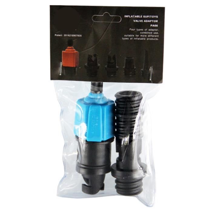 Adaptateur Pompe à Air Universel – 4 Buses Pour Paddle Gonflable, Kayak, Matelas, Bateau, Piscine, Rouge