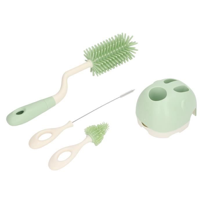 Kit Nettoyage Biberons Momcozy 7 En 1 - Brosse Silicone, Égouttoir, Distributeur Savon - Pour Bébé