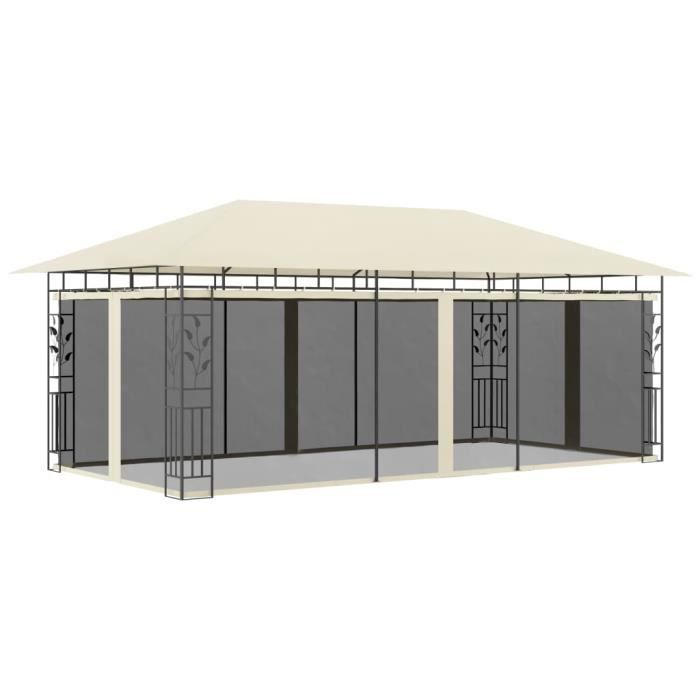 vidaXL Belvédère avec moustiquaire 6x3 Crème