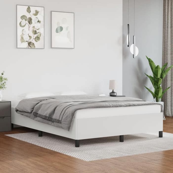 vidaXL Cadre de lit sans matelas blanc 140x190 cm similicuir 347246
