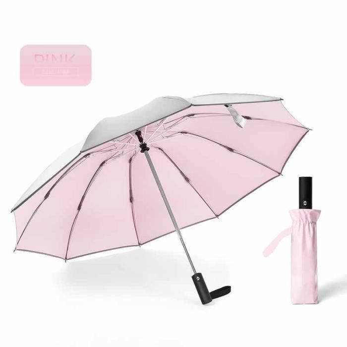 Carnaval De La Saint-Valentin Parapluie Automatique, Portable à La Mode Transparent Automatique Trois Plis Pliant Parapluie Pluie Pour Le Camping En