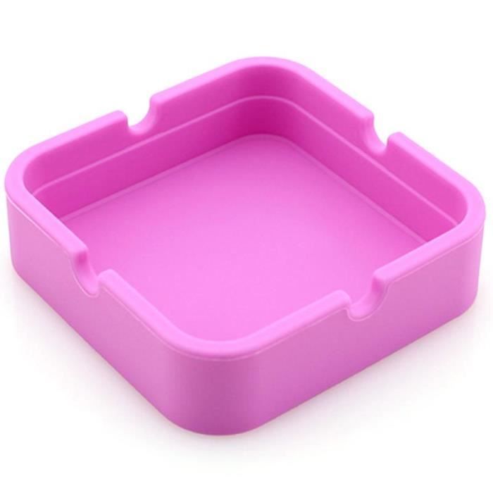 Cendrier En Silicone Lumineux Rose - Incassable, Résiste à 230°C, Avec 4 Encoches Pour Cigarettes - 2