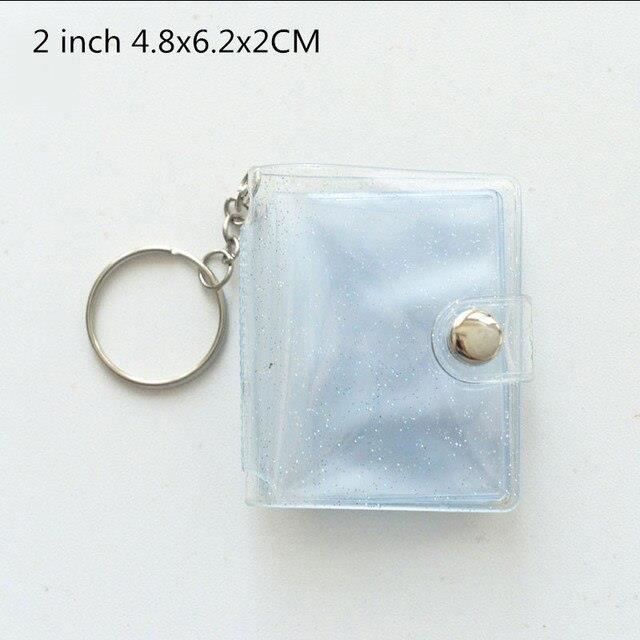 Porte-clés Mini Album Photo 24 Poches - Classeur Anneau Transparent Pour Photos, Tickets - Cadeau Original Anniversaire, Mariage, école - Format Compact 5x3,5 Cm - 2
