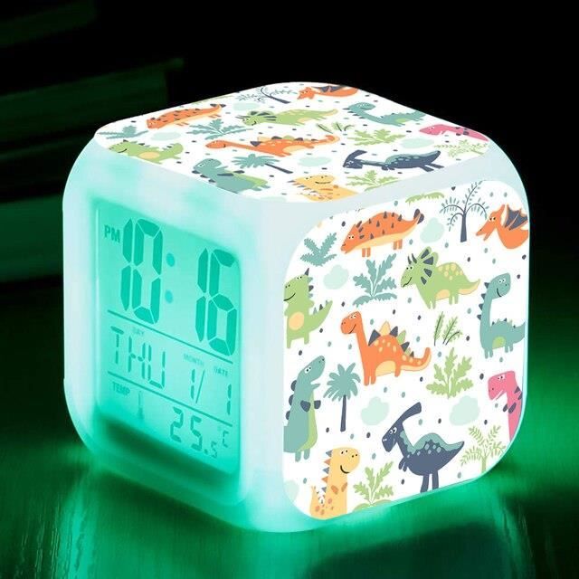 RADIO REVEIL,dinosaur white--licorne pour reveil enfant  7 couleurs LCD  lumineuse Horloge , avec thermomètre, horloge de bureau num - Cdiscount  Jeux - Jouets