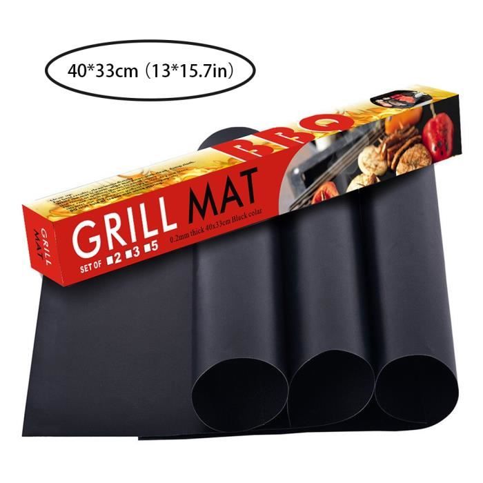 Set de 3 Tapis de Cuisson Tapis BBQ Barbecue Plaque