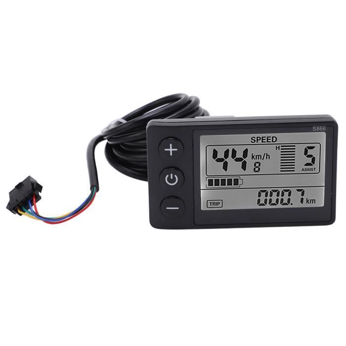 Zerone compteur d'affichage LCD pour vélo électrique S866 Vélo électrique Affichage  LCD Mètre 24V 36V 48V Panneau de commande - Cdiscount Sport