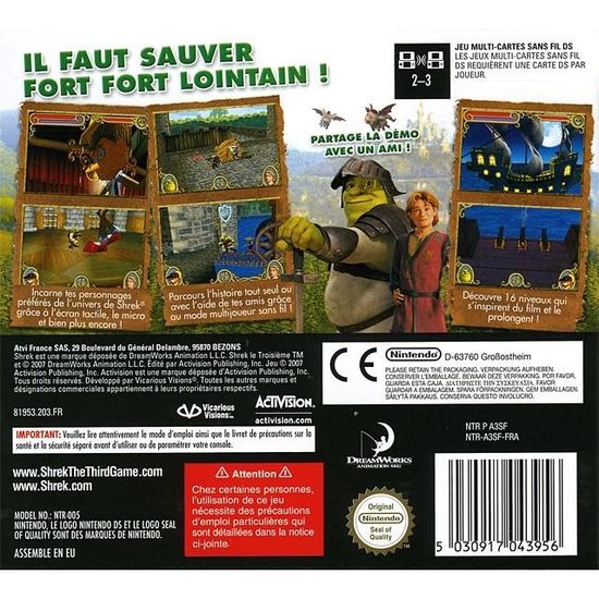 Shrek Le Troisieme Jeu Console Nintendo Ds Cdiscount Jeux Video