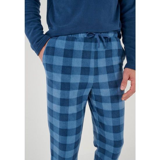 Pyjama Femme Thermolactyl Damart - Maille Polaire Rayée Bleu Marine - Taille XS à XXL